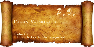 Pisak Valentina névjegykártya